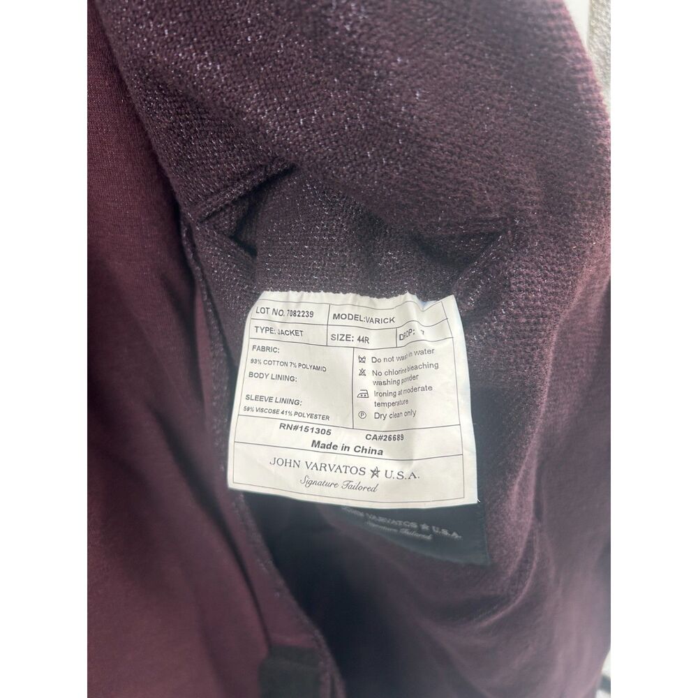 John Varvatos Mens Varick Cotton Blend Knit Sport Coat 44R Purple Blazer Jacket - Picture 4 of 8